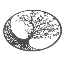 Metal Tree Wall Art - Black, 30cm Indoor & Outdoor Home Decor