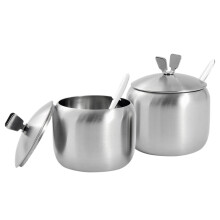 Pote De Aço Inoxidável Para Temperos E Sal, Espesso, Com Alça V 8,5 Cm