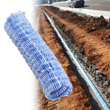 French Drain Pipe 8cm x 7m Perforated with Filter Fabric, Flexible Yard Drain Tube for Landscape and Foundation Drainage System