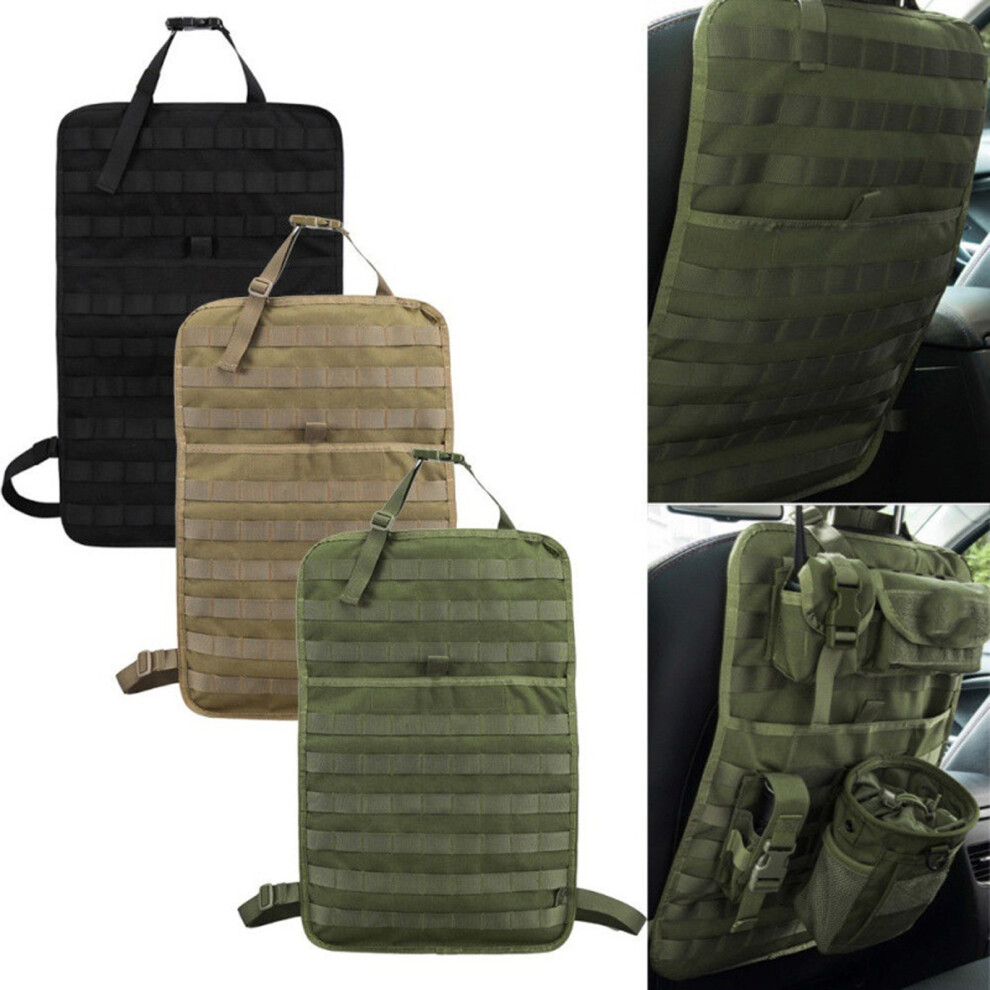 Large Capacity Nylon Back Seat Organizer, Hangable Car Kick Mat, Khaki 8711388646552
