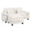 Living And Home Chenille Sectional Sofa with Ottoman and Lumbar Pillows, White 3