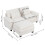 Living And Home Chenille Sectional Sofa with Ottoman and Lumbar Pillows, White 6
