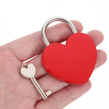 Compact Red Heart Lock Zinc Alloy for Travel Luggage and Diaries