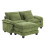 Living And Home Chenille Sectional Sofa with Ottoman and Lumbar Pillows, Green 3