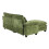Living And Home Chenille Sectional Sofa with Ottoman and Lumbar Pillows, Green 4