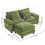Living And Home Chenille Sectional Sofa with Ottoman and Lumbar Pillows, Green 6