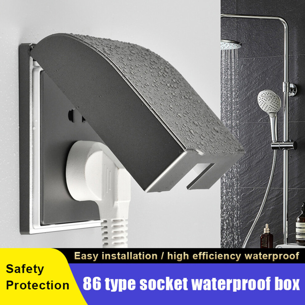Socket Splash-Proof Box Single Outlet Waterproof Socket Case For Home Hotel Bathroom Kitchen 6434023359540