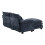 Living And Home Chenille Sectional Sofa with Ottoman and Lumbar Pillows, Dark Blue 4