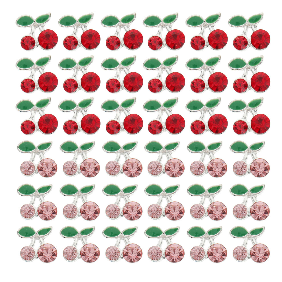 Iplusmile 2 Pack Cherry Nail Charms Gems Stickers Art Fruit Slices