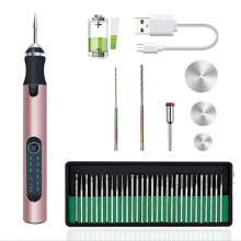 Tragbarer Gravierstift, 30 Bits, Wiederaufladbarer USB-Gravierstift, Kabelloses Gravierwerkzeug für Metall
