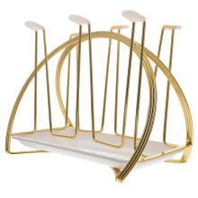 2Pcs Household Golden Iron Cup Organizer Rack Space-Saving Design