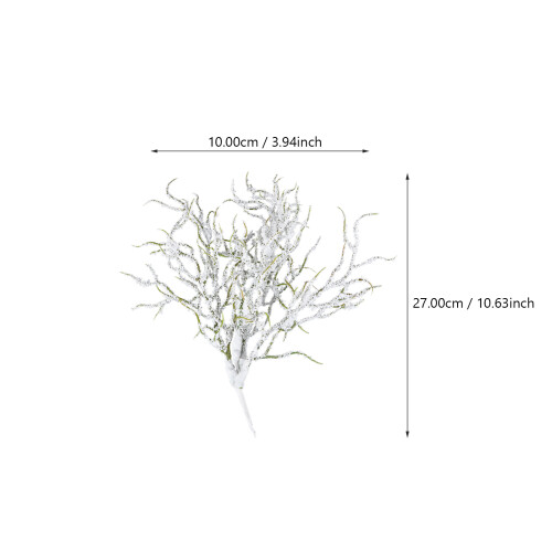 White Artificial Snow Pine Decor Durable Plastic Fake Plant 1