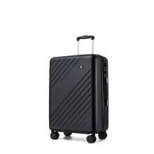 (Black, 24 Inch) Matte Electronic Texture Hard Shell Luggage ABS+PC Cabin Or Check-In Travel Suitcase