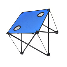 Portable Folding Camping Table with Cup Holder, Lightweight Compact Outdoor Picnic and Beach Desk