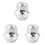 3Pièces Écrous De Roue Voiture Argent Robuste Usage Auto 2