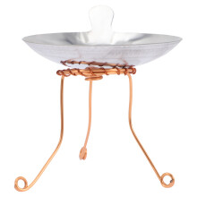 1Set Elegant Silver Oil Lamp Tray with Wick Holder for Praying and Spa