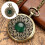 1Pc Classic Coffee Quartz Pocket Watch Vintage Clamshell Accessory 7