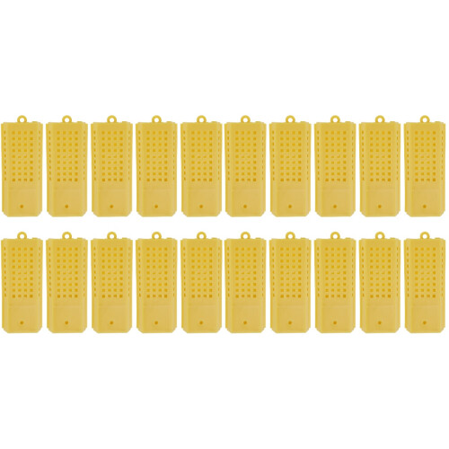 20Pcs Queen Bee Case Yellow Material Easy-Use Beekeeping Tool 1