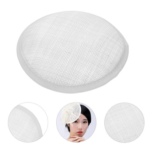 1Pc White Flax Hat Felt Chic DIY Hat Making Accessories 2