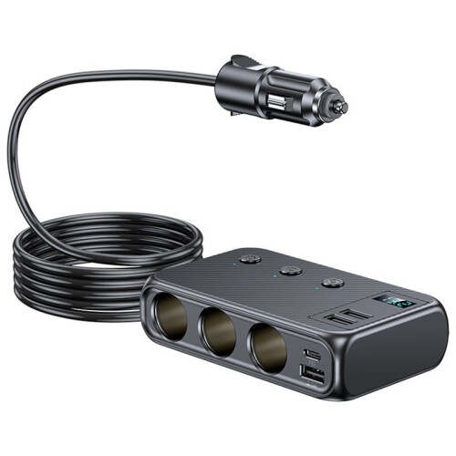 128W Car Charger Splitter Multi  PD30W Cigarette Lighter Adapter Car Cigarette Lighter Socket Splitter with
