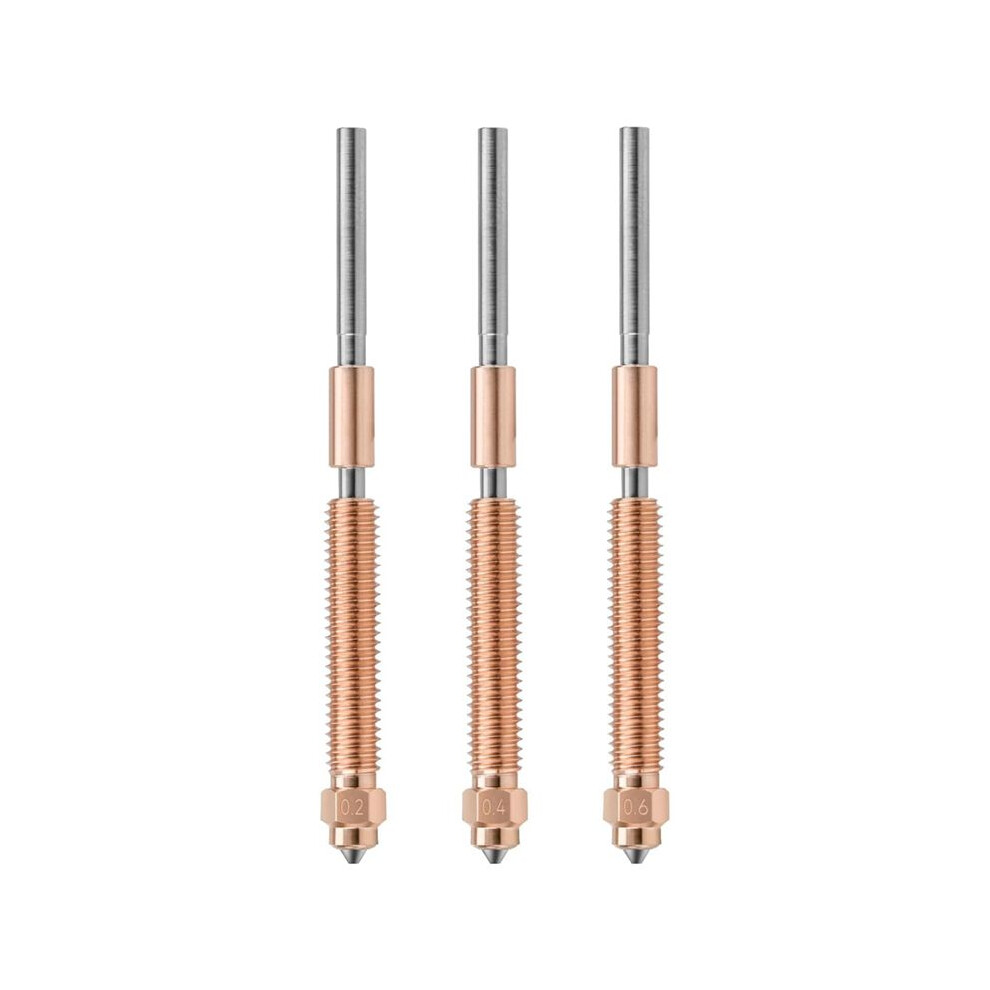 3Pcs 0.2+0.4+0.6Mm Nozzles With Titanium Alloy Heat Break Copper Alloy For 3D Printer Swap Hardened 6032267954325