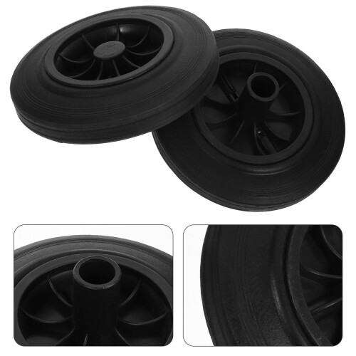2Pcs Trash Can Wheel Accessories Black Rubber Plastic for Easy Move 2