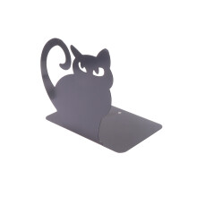 2Stk Metall Buchstützen Katzenmotiv Schwarze Buchorganisatoren Stabil