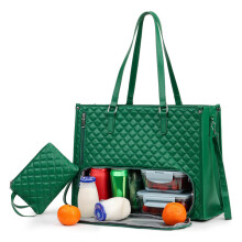 (Dark Green) 2-in-1 Handheld Lunch Laptop Bag Insulated Lunch Bag 5-Hour Freshness for Work Picnic or Travel