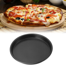 Pizzataforma in Acciaio al Carbonio antiaderente – Riscaldamento uniforme, Nero, L
