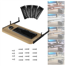 Under Desk Wooden Keyboard Tray, SlideOut Ergonomic, Height Adjustable, 54/60/70 x 27 cm