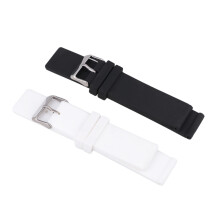 2Pcs Pulseira Silicone 24Mm Preto Branco Para Mulheres E Meninas