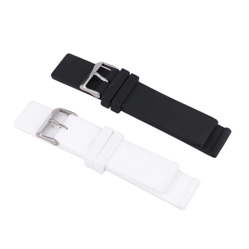 2Pcs Pulseira Silicone 24Mm Preto Branco Para Mulheres E Meninas