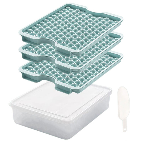 1Set Kleine Runde Eiswürfel Silikonform Mit Deckel, Praktischer Eisbox 2