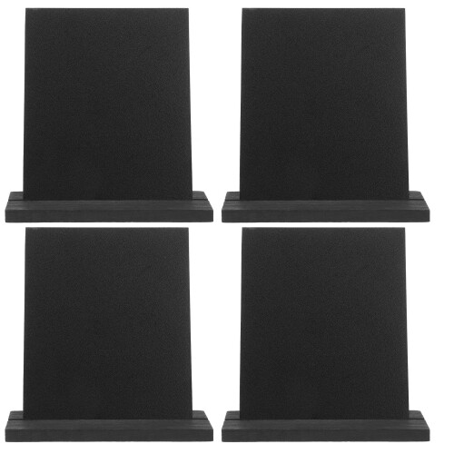 4Stk Doppelseitige Schwarze Schreibtafeln Aus Holz Mit Standfuß