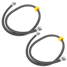 2Stk Gewebter Metall 100cm Flexibler Duschschlauch Badezimmer