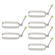 6Stk Quadratische Eier-Frittierformen, Antihaft-Eierförmchen (Silber)