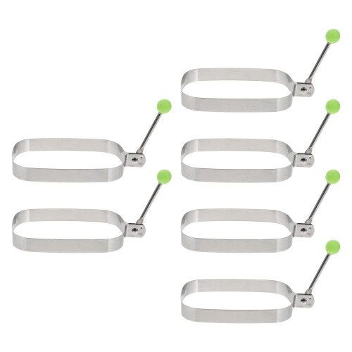 6Stk Quadratische Eier-Frittierformen, Antihaft-Eierförmchen (Silber)