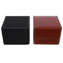 2Stk Schwarze PU Leder Uhren Aufbewahrungsbox Uhren Display Case
