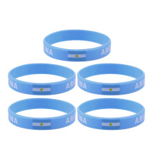 5-teiliges Silikonarmband-Set Argentinien-Flagge für Sport und Fußball