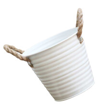 hanfseil-griff eisen-eimer pflanzgefäß blumentopf ø15 cm x h20 cm