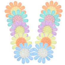 10Stk Bunte Blumen Applikationen Aus Wolle DIY Aufnäher Für Kleidung