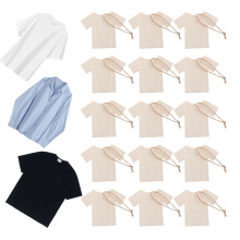 20 stück holz-diy-anhänger t-shirt-form unbedruckt mit schnur