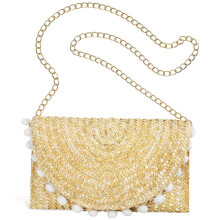1Sac Femme Bandoulière Beige Fin Élégant Plage