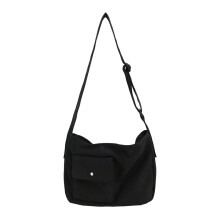 1St Leinwand Henkeltasche Umhängetasche Große Kapazität Schwarz