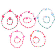 5Sets Kinder Holzperlen Schmuckset Halskette Armband Bunt Leicht