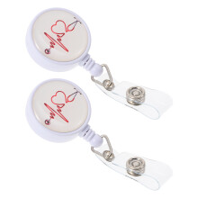 2 stück ausziehbarer badgehalter mit kartenclip, teleskopspange