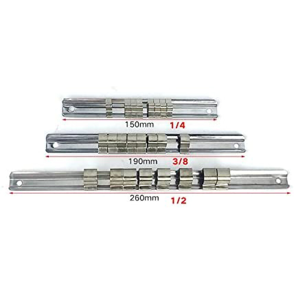 Carbon Steel 8 Socket Rack Storage Divider Rail Tray Holder Shelf Stand Tool Organizer (1/4") 9351380165553