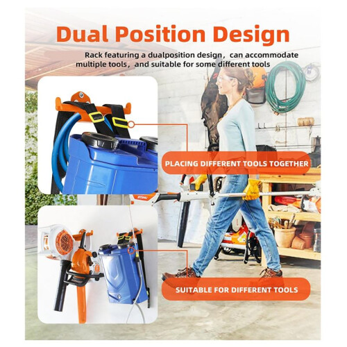 Backpack Leaf Blower Hanger, 1 Pack Backpack Sprayer Wall Mount, Heary Duty Chainsaw Wall Mount Stand Accessories Garage 2