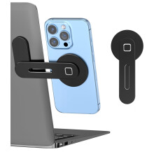Adjustable Laptop Stand Matte Black with Ergonomic Height Adjustment and Stable NonSlip Support