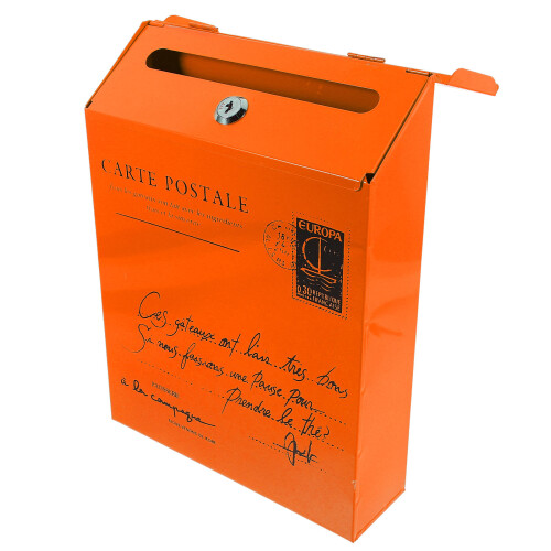 Außenbriefkasten Eisen Retro Wandmontage Mit Schloss Orange